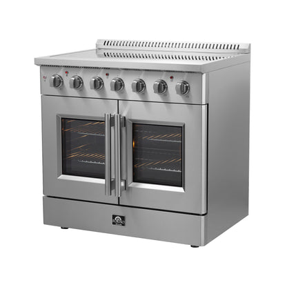 Cuisinière électrique autoportante Forno Galiano 36-Inch à portes françaises, vraie convection, écoénergétique - Forno Appliances