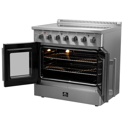 alt
Cuisinière électrique autonome Forno Galiano de 36 pouces à portes françaises, vraie convection, écoénergétique - Forno Appliances