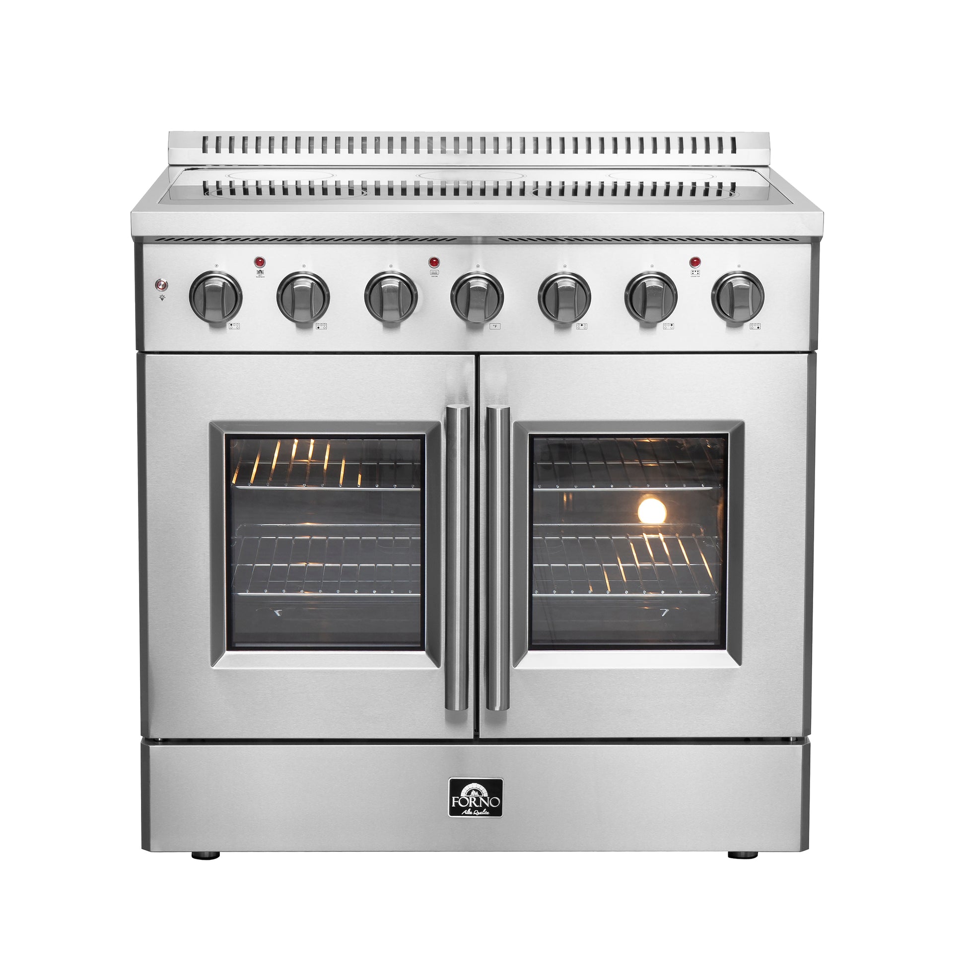 Cuisinière électrique autonome Forno Galiano à portes françaises de 36 po, véritable convection, écoénergétique - Forno Appliances