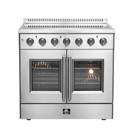 Forno Galiano 36-Inch Freestanding French Door Electric Range, True Convection, Energy Efficient - Forno Appliances