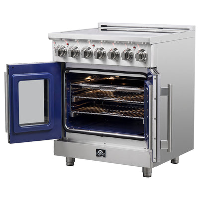 Cuisinière électrique autoportante Forno Massimo 30-Inch à portes françaises, four à convection véritable - Forno Appliances