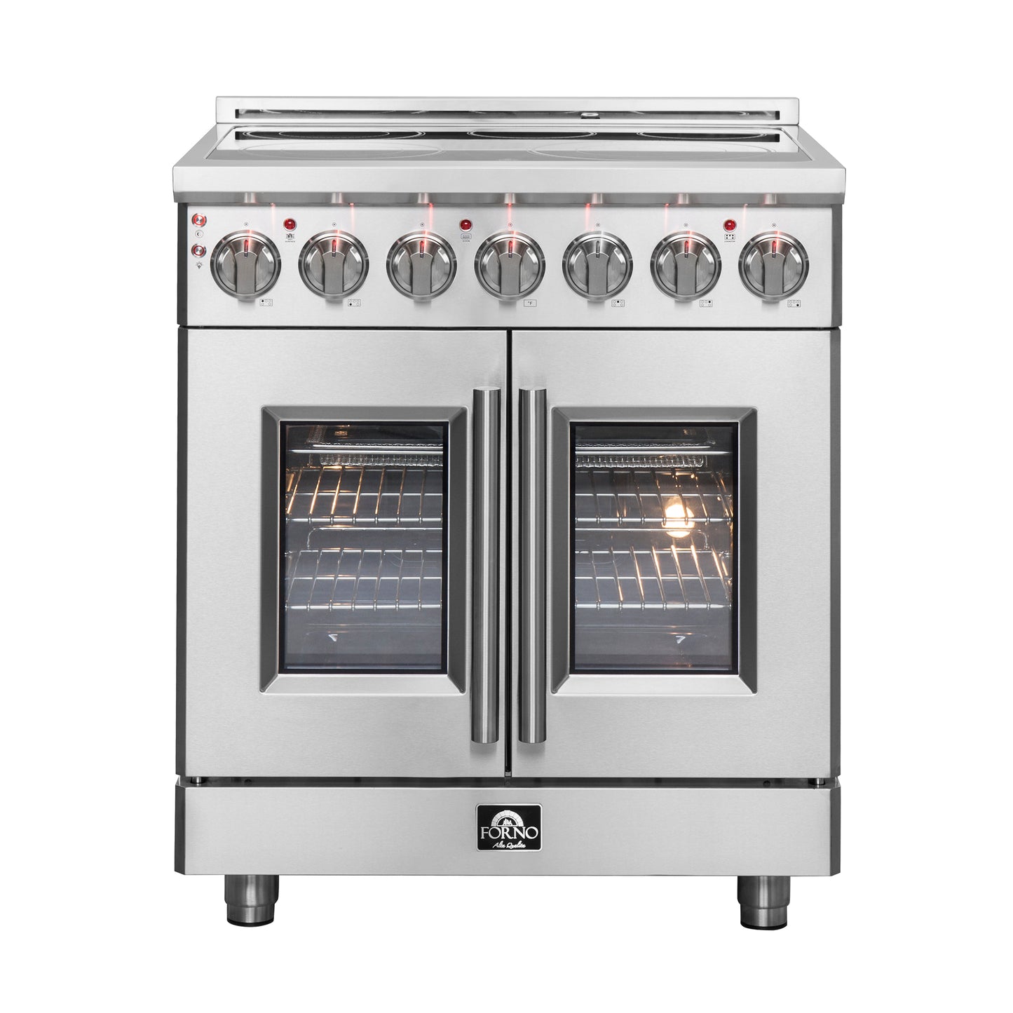 Cuisinière électrique autoportante Forno Massimo de 30 pouces à portes françaises, four à convection véritable - Forno Appliances