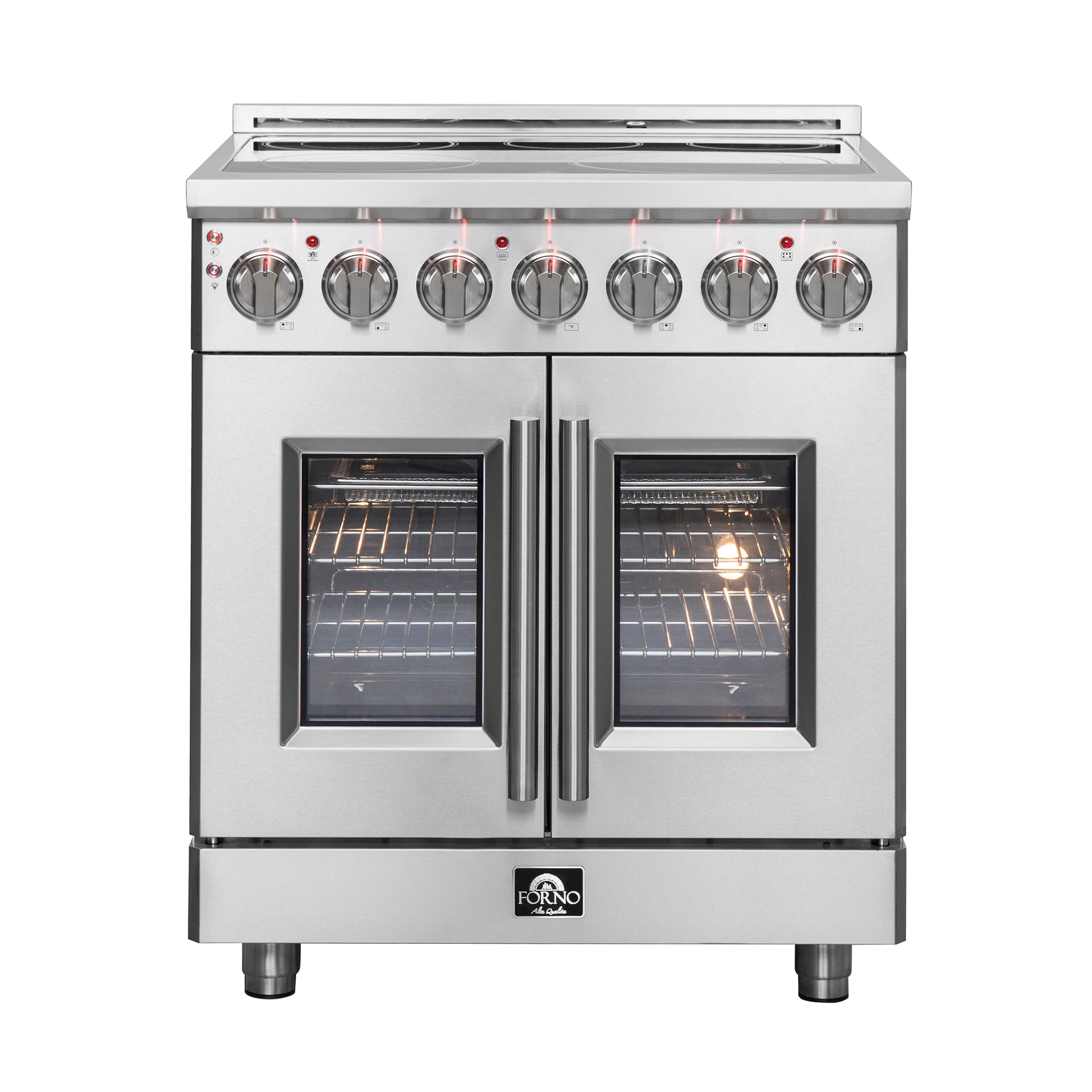 Cuisinière électrique autoportante Forno Massimo de 30 pouces à portes françaises, four à convection véritable - Forno Appliances