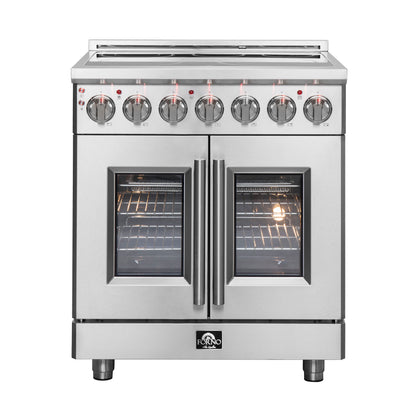 Cuisinière électrique autoportante Forno Massimo de 30 pouces à portes françaises, four à convection véritable - Forno Appliances