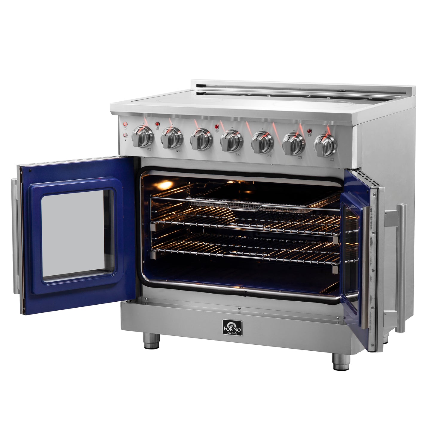 Forno Massimo, cuisinière électrique indépendante de 36 pouces à double porte française, four à convection vraie - Forno Appliances