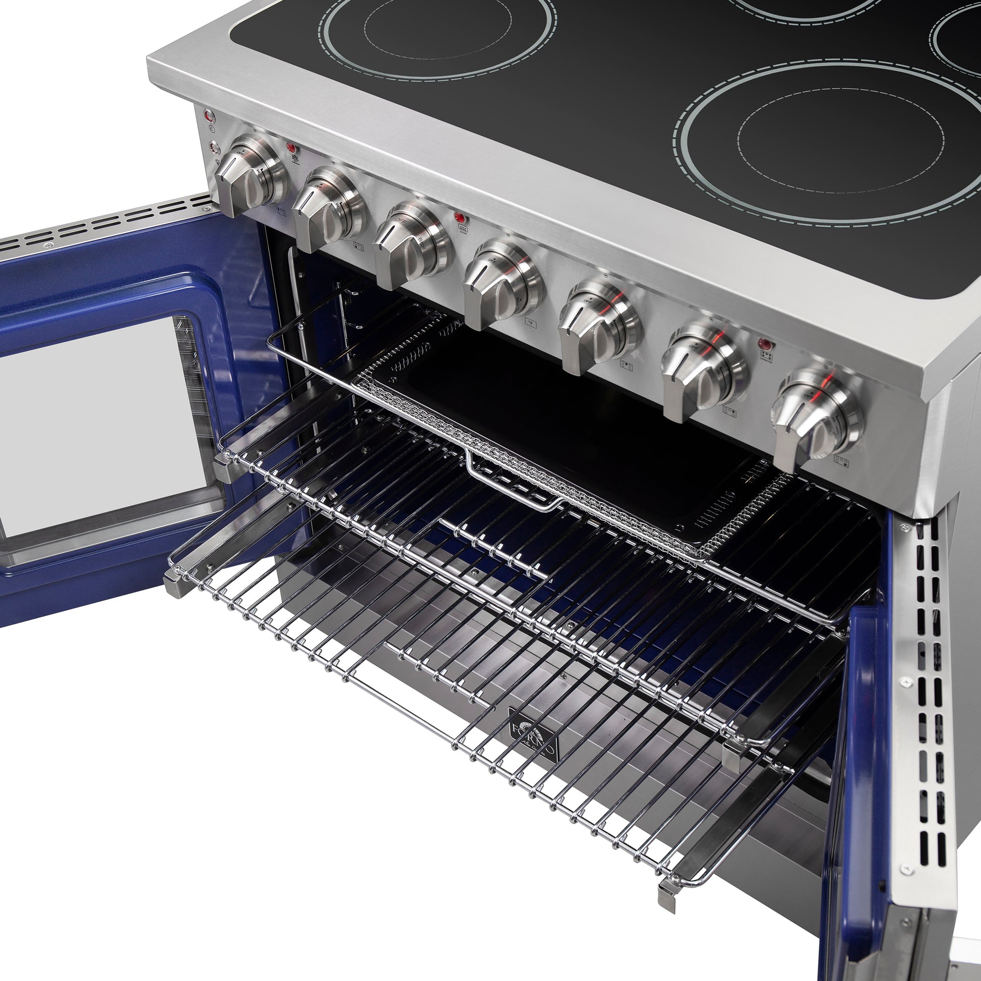 Cuisinière électrique autonome Forno Massimo de 36 pouces avec portes françaises, four à convection véritable - Forno Appliances