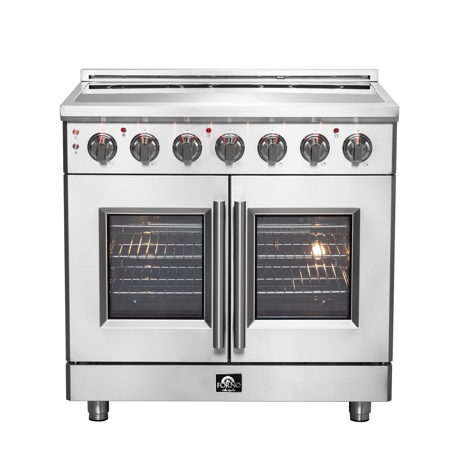 Forno Massimo cuisinière électrique indépendante à portes françaises de 36 pouces, four à convection réelle - Forno Appliances