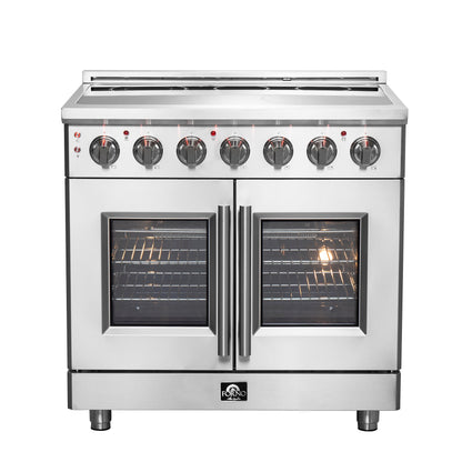 Forno Massimo cuisinière électrique indépendante à portes françaises de 36 pouces, four à convection réelle - Forno Appliances