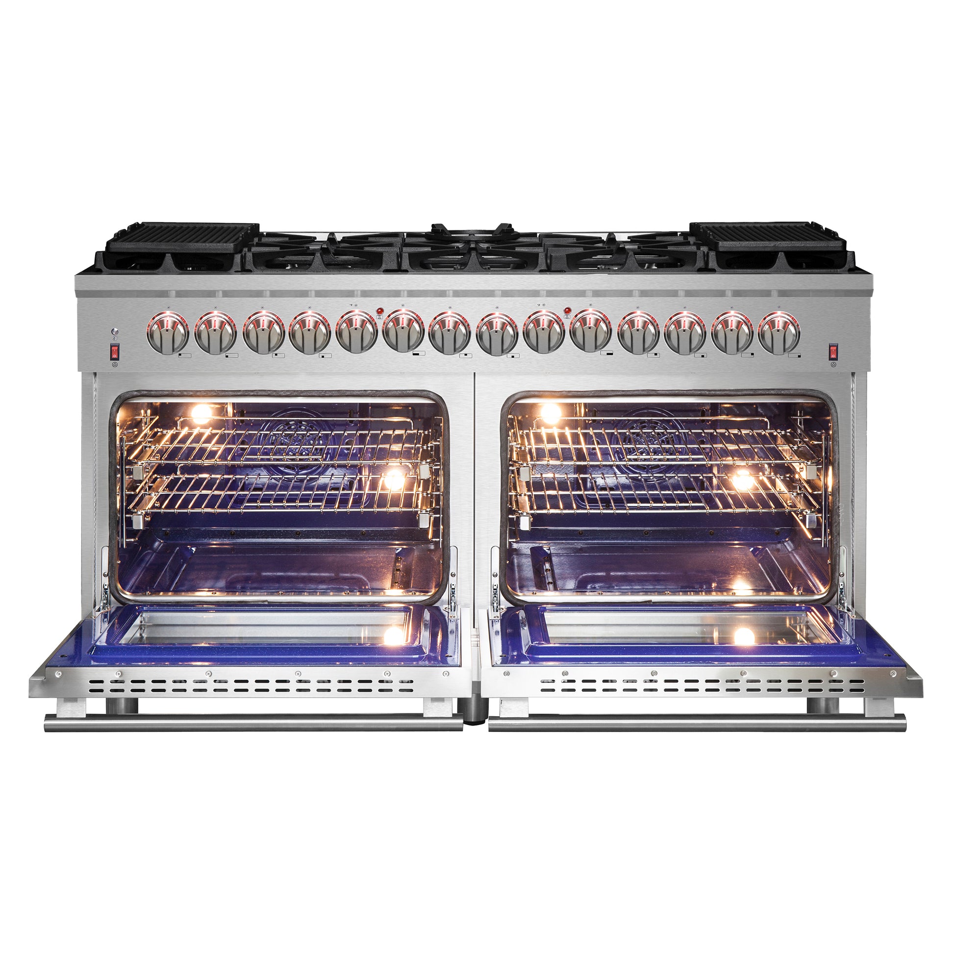 Forno Massimo 60-Inch Freestanding Dual Fuel Range, 10 Burners, Double Convection Ovens - Forno Appliances