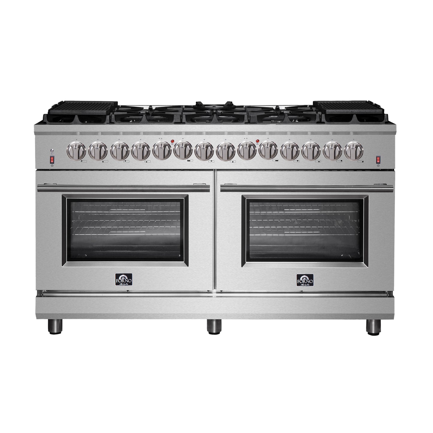 Forno Massimo 60-Inch Freestanding Dual Fuel Range, 10 Burners, Double Convection Ovens - Forno Appliances