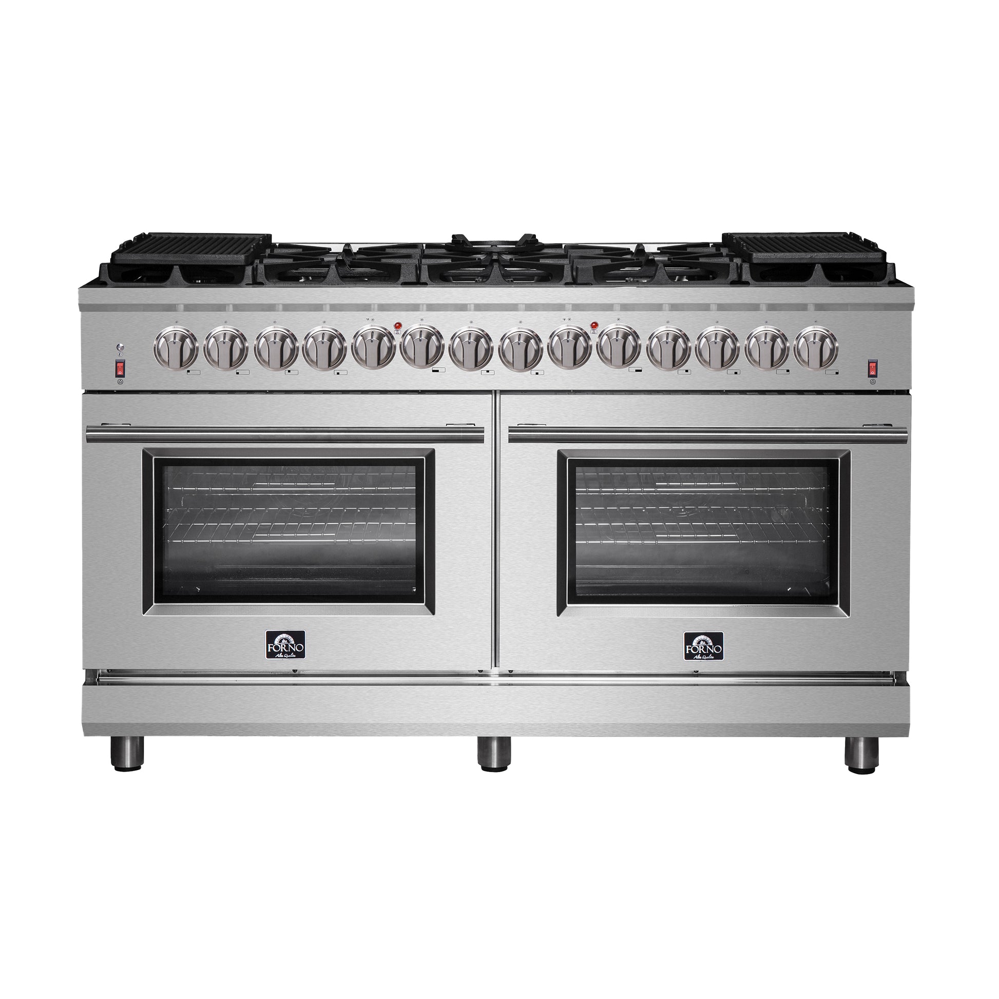 Forno Massimo 60-Inch Freestanding Dual Fuel Range, 10 Burners, Double Convection Ovens - Forno Appliances