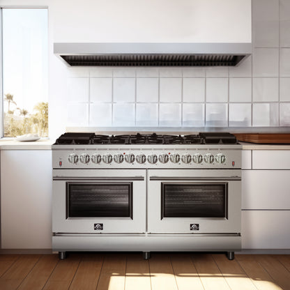 Forno Massimo 60-Inch Freestanding Dual Fuel Range, 10 Burners, Double Convection Ovens - Forno Appliances