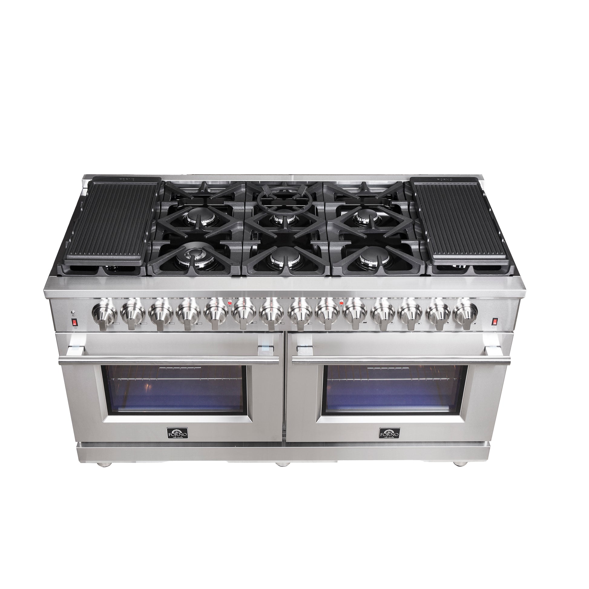 Forno Massimo 60-Inch Freestanding Dual Fuel Range, 10 Burners, Double Convection Ovens - Forno Appliances