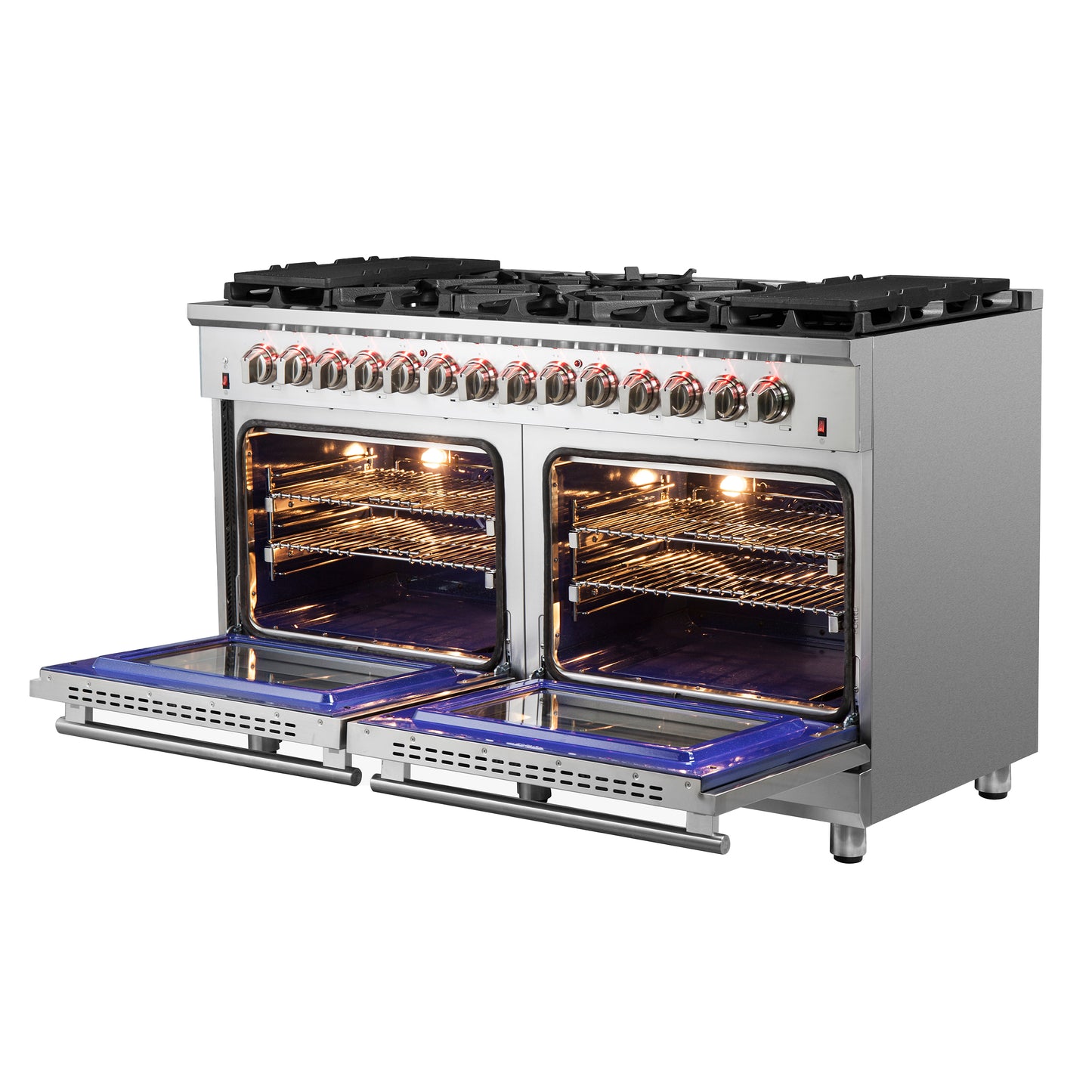 Forno Massimo 60-Inch Freestanding Dual Fuel Range, 10 Burners, Double Convection Ovens - Forno Appliances