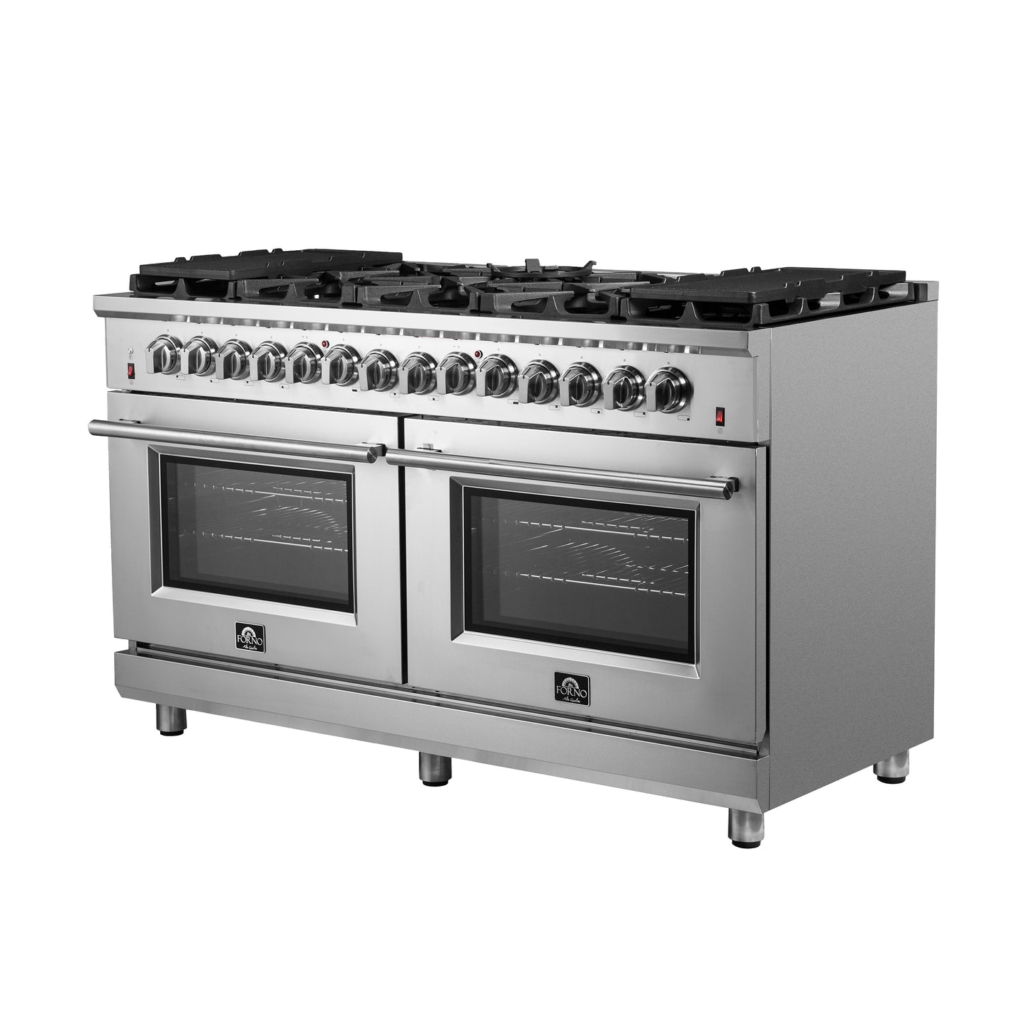 Forno Massimo 60-Inch Freestanding Dual Fuel Range, 10 Burners, Double Convection Ovens - Forno Appliances