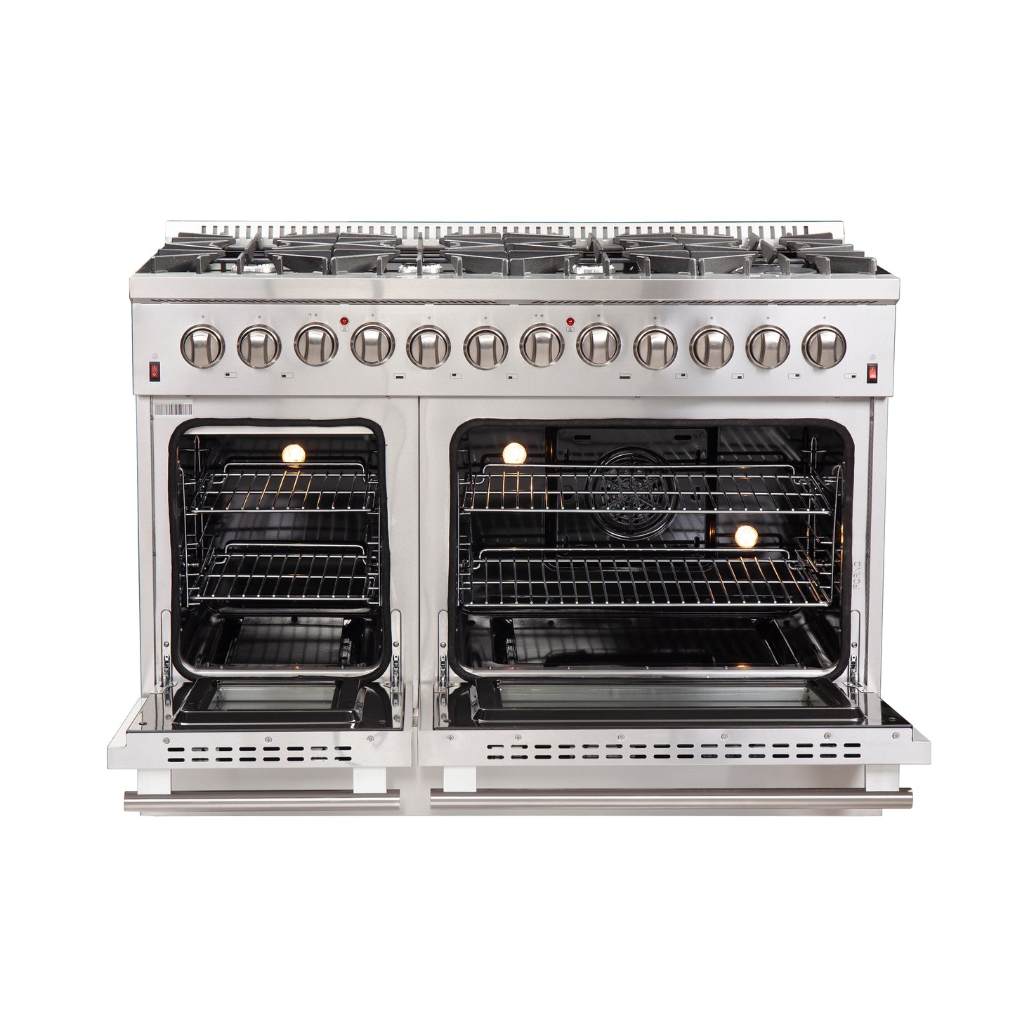Forno Galiano 48-Inch Freestanding Dual Fuel Range, 8 Burners, Double Convection Ovens - Forno Appliances