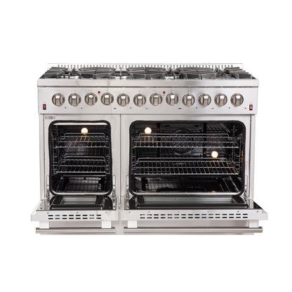 Forno Galiano 48-Inch Freestanding Dual Fuel Range, 8 Burners, Double Convection Ovens - Forno Appliances