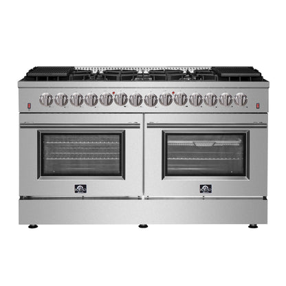 Forno Galiano 60-Inch Freestanding Dual Fuel Range, 10 Burners, Double Convection Ovens - Forno Appliances