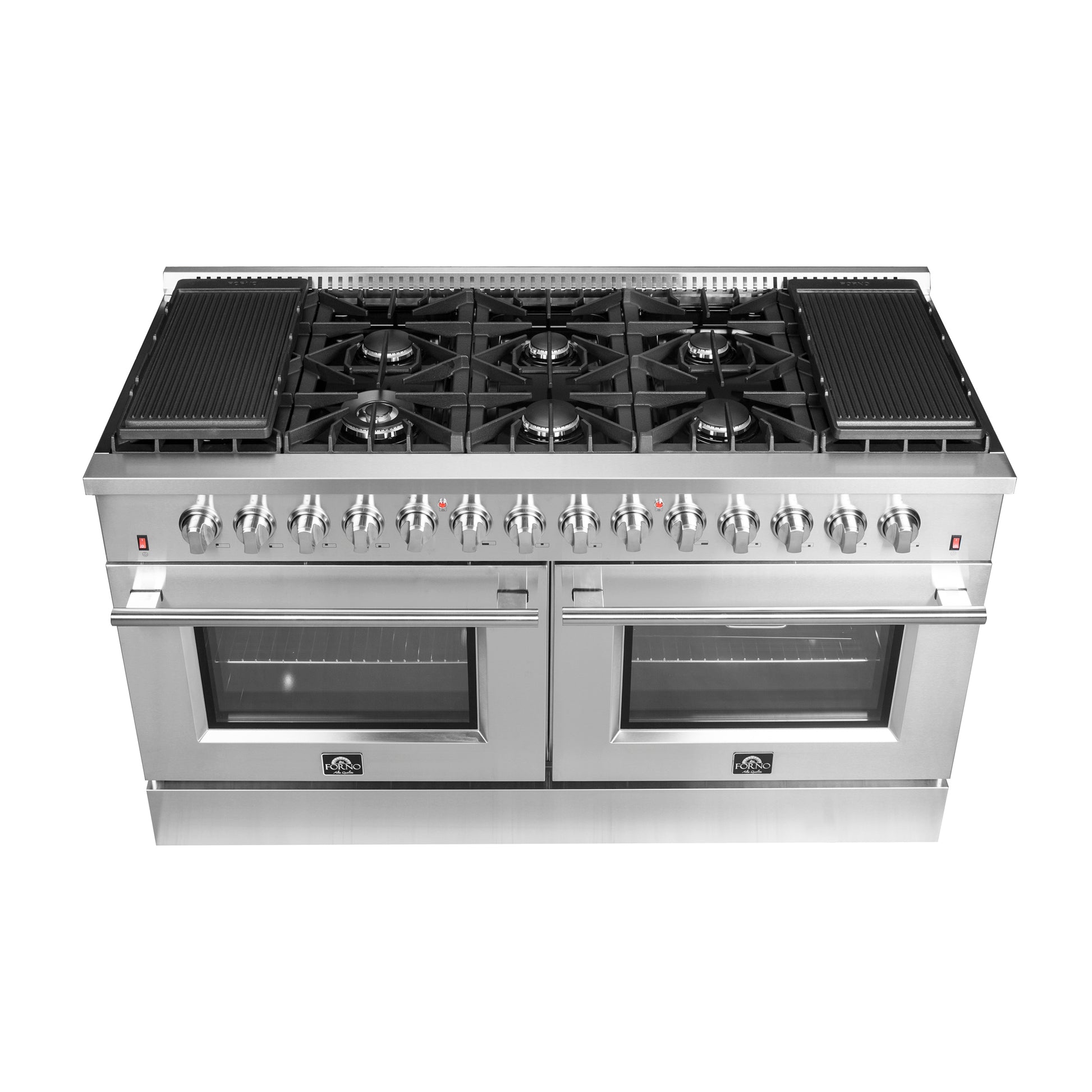 Forno Galiano 60-Inch Freestanding Dual Fuel Range, 10 Burners, Double Convection Ovens - Forno Appliances