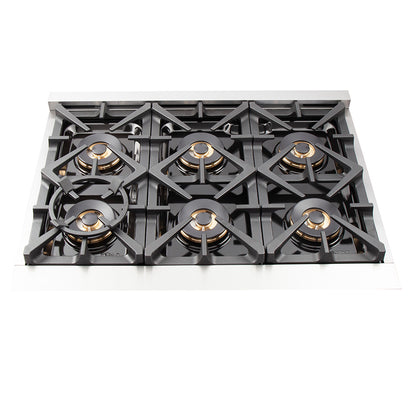 Forno Capriasca 36-Inch Freestanding Dual Fuel Range, 6 Burners, True Convection Oven - Forno Appliances