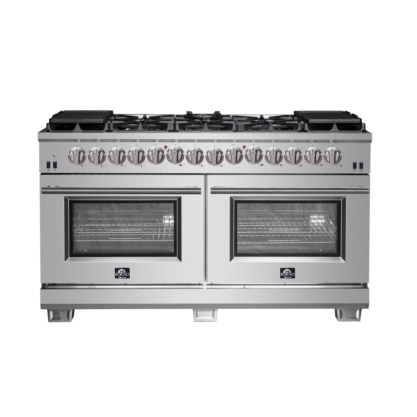 Forno Capriasca 60-Inch Freestanding Dual Fuel Range, 10 Burners, True Convection Oven - Forno Appliances