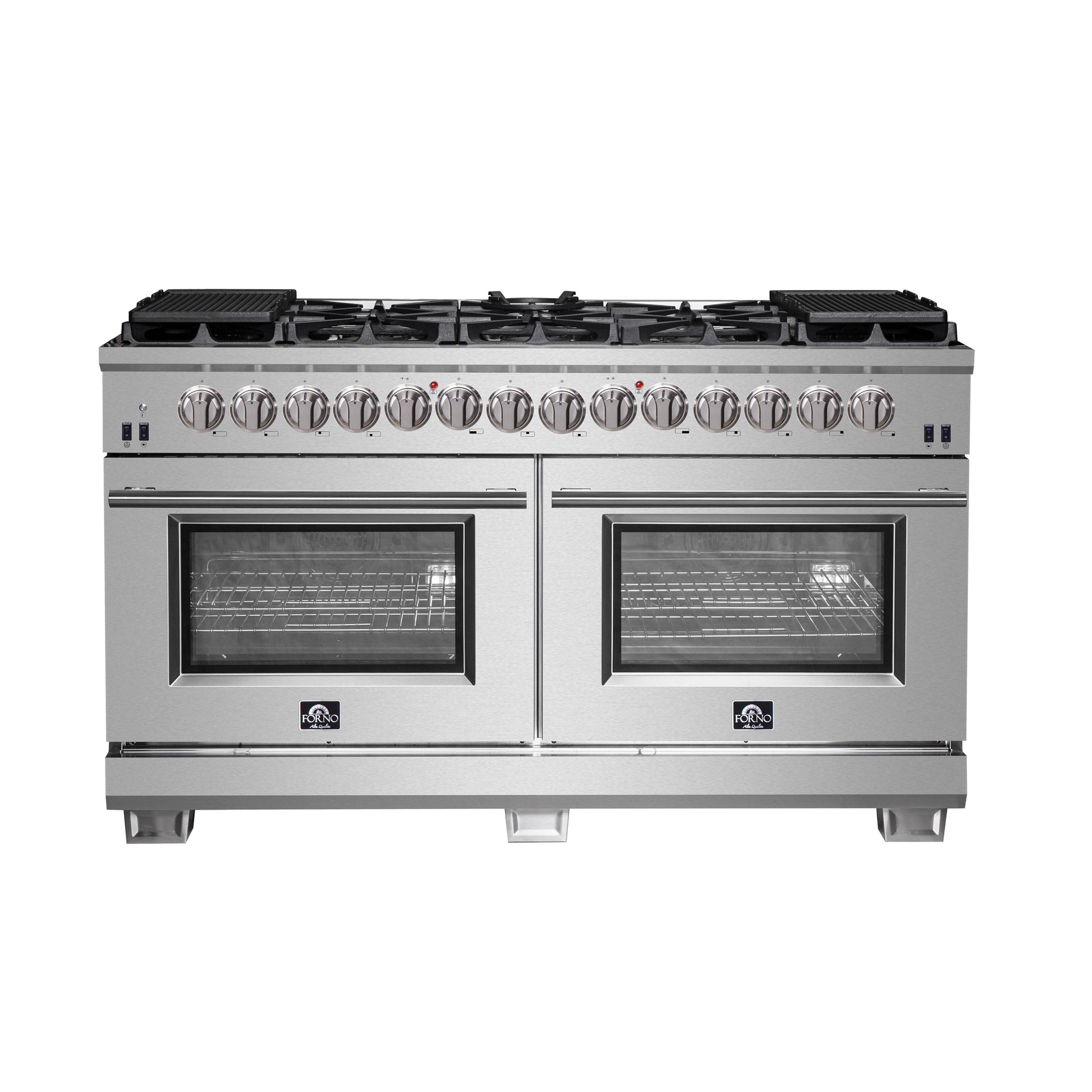 Forno Capriasca 60-Inch Freestanding Dual Fuel Range, 10 Burners, True Convection Oven - Forno Appliances