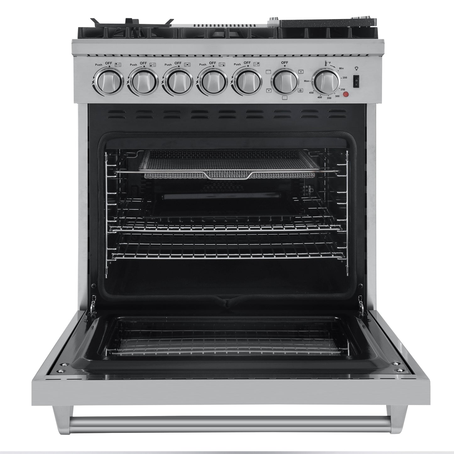 Forno Lazio 30-Inch Freestanding Dual Fuel Range, 4 Burners, True Convection Oven - Forno Appliances