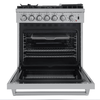 Forno Lazio 30-Inch Freestanding Dual Fuel Range, 4 Burners, True Convection Oven - Forno Appliances