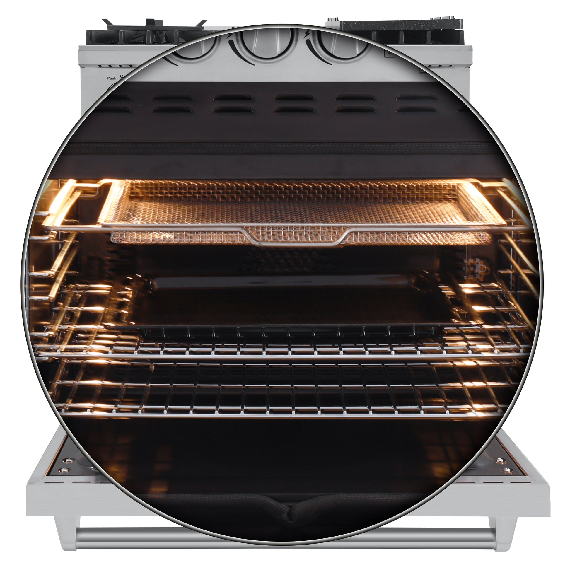Forno Lazio 30-Inch Freestanding Dual Fuel Range, 4 Burners, True Convection Oven - Forno Appliances