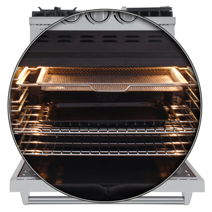 Forno Lazio 30-Inch Freestanding Dual Fuel Range, 4 Burners, True Convection Oven - Forno Appliances