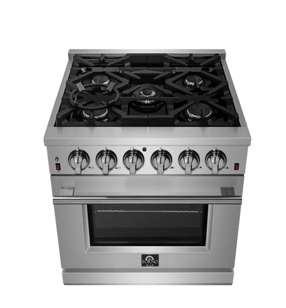 Forno Massimo 30-Inch Freestanding Gas Range, 5 Burners, True Convection Oven - Forno Appliances