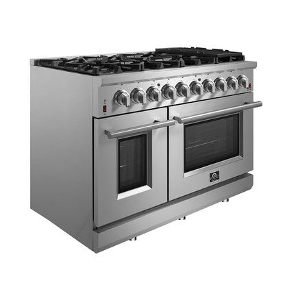 Forno Massimo 48-Inch Freestanding Gas Range, 8 Burners, True Convection Oven - Forno Appliances