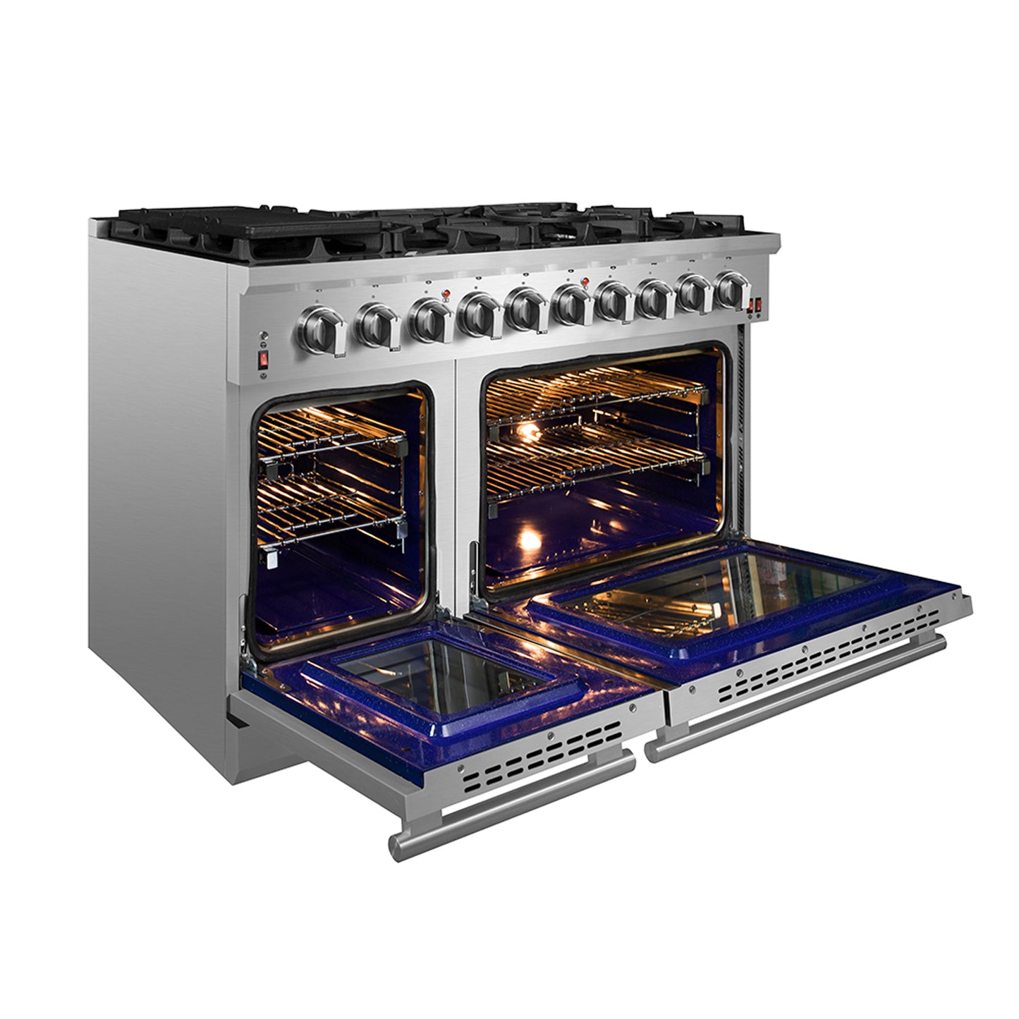 Forno Massimo 48-Inch Freestanding Gas Range, 8 Burners, True Convection Oven - Forno Appliances