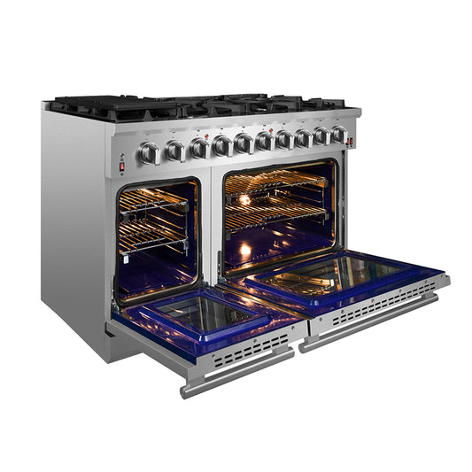 Forno Massimo 48-Inch Freestanding Gas Range, 8 Burners, True Convection Oven - Forno Appliances