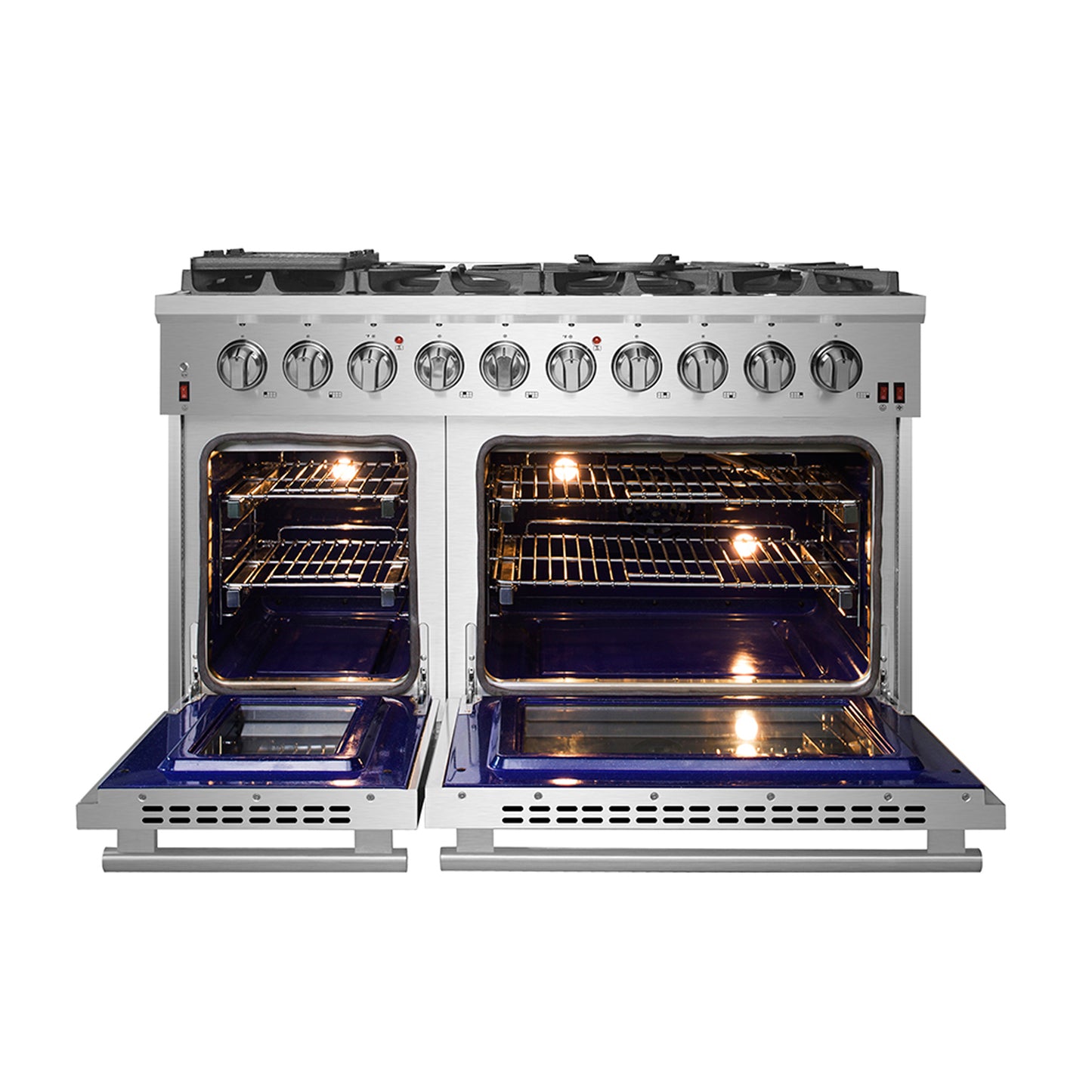 Forno Massimo 48-Inch Freestanding Gas Range, 8 Burners, True Convection Oven - Forno Appliances