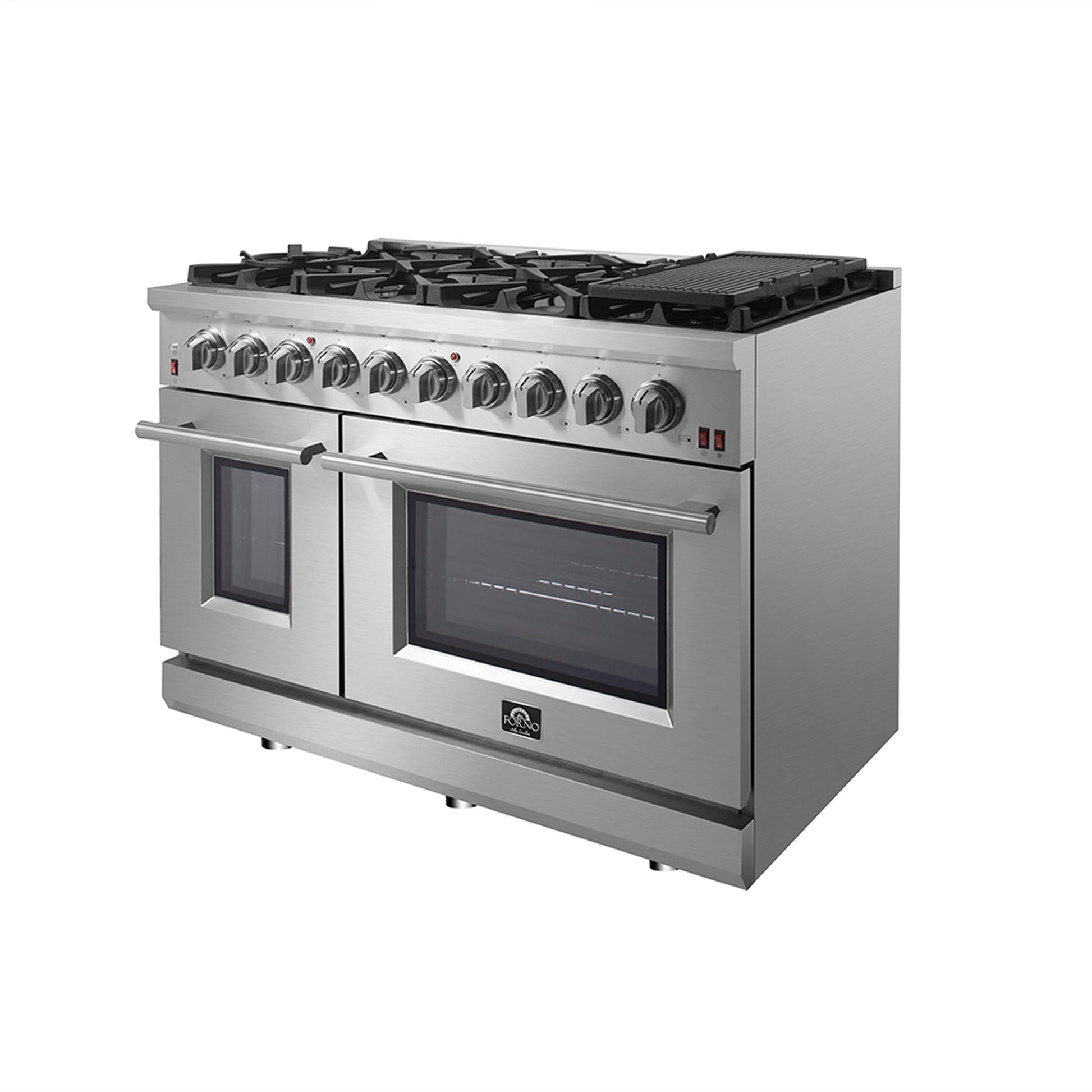Forno Massimo 48-Inch Freestanding Gas Range, 8 Burners, True Convection Oven - Forno Appliances