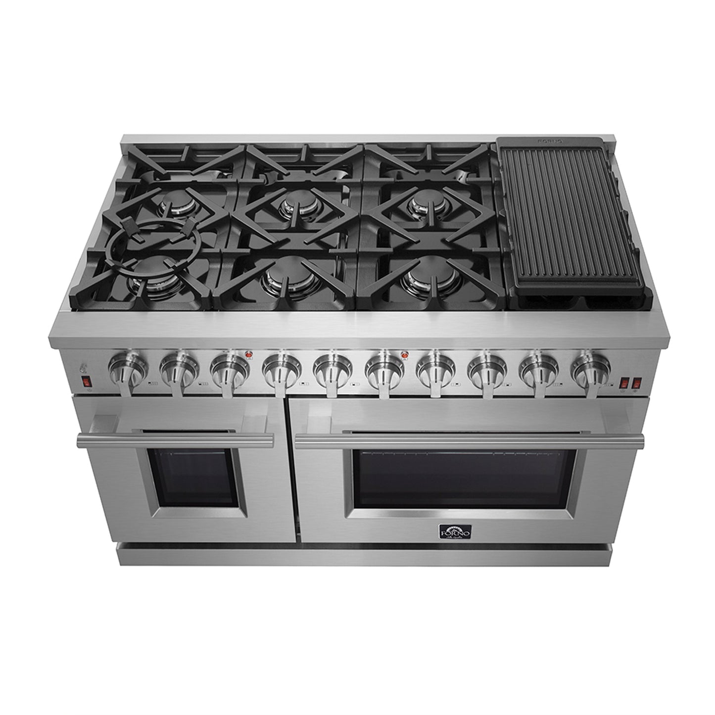 Forno Massimo 48-Inch Freestanding Gas Range, 8 Burners, True Convection Oven - Forno Appliances