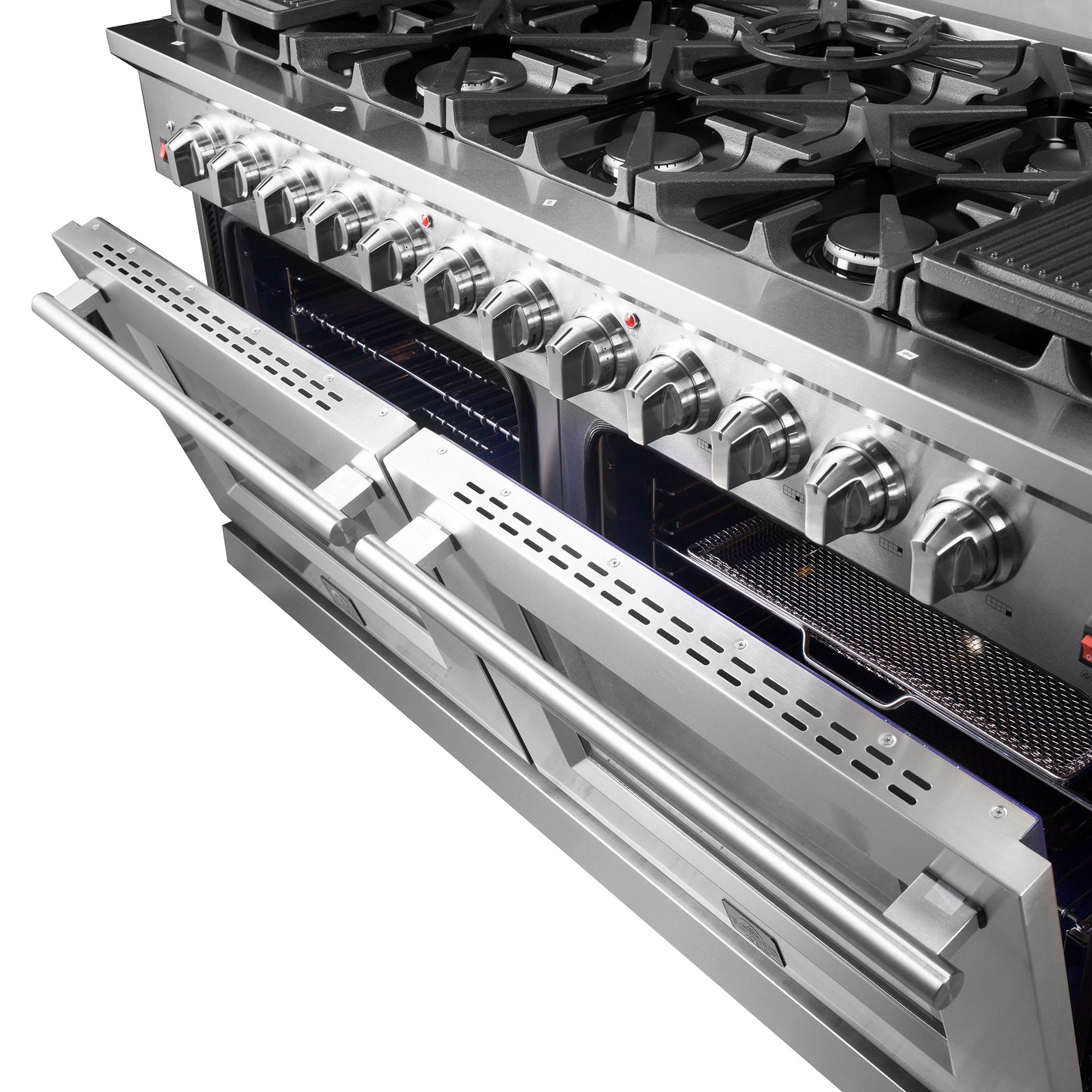 Cuisinière à gaz autoportante Forno Massimo de 60 pouces, 10 brûleurs, four à convection véritable