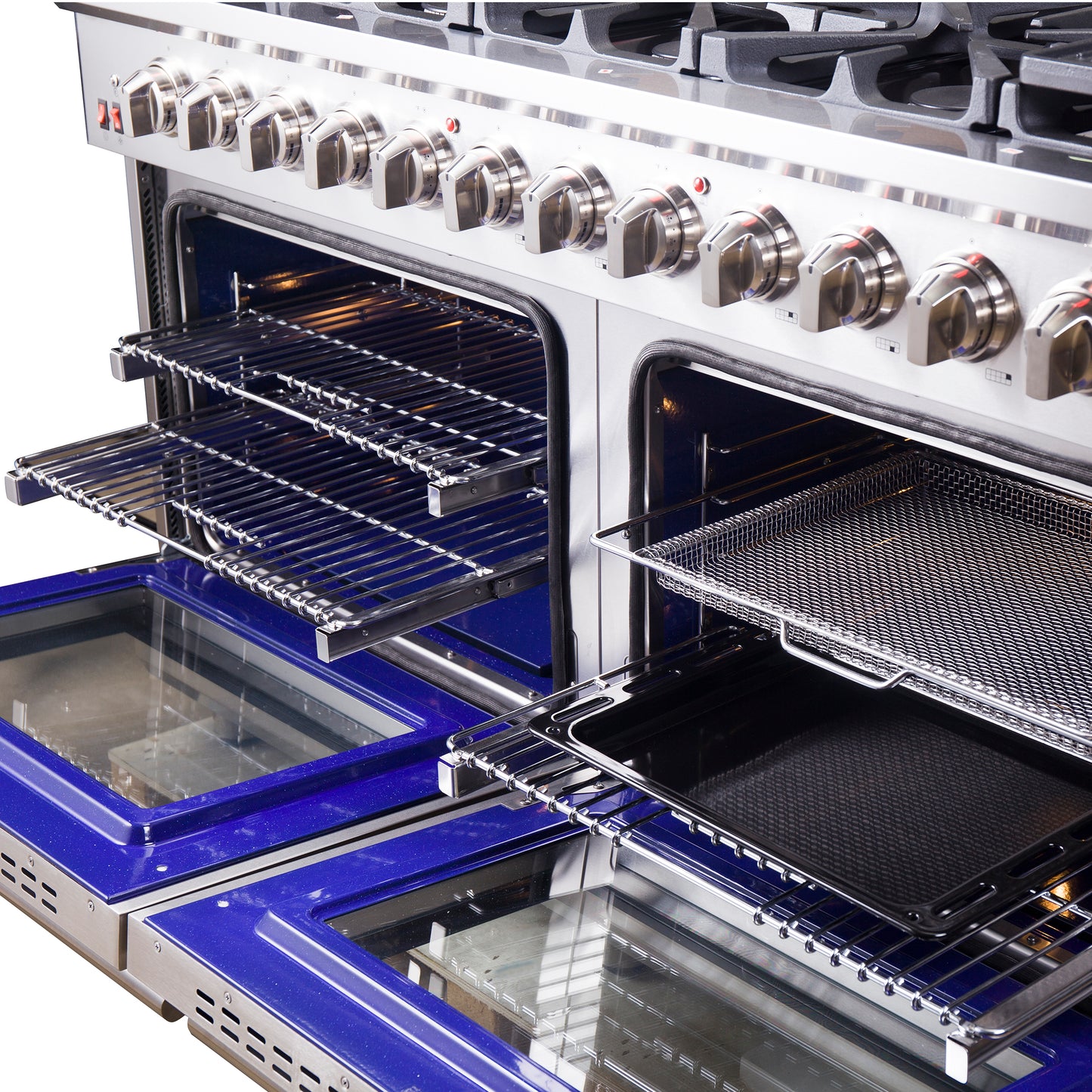 Cuisinière à gaz autoportante Forno Massimo de 60 pouces, 10 brûleurs, four à convection véritable