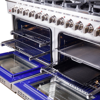 Cuisinière à gaz autoportante Forno Massimo de 60 pouces, 10 brûleurs, four à convection véritable