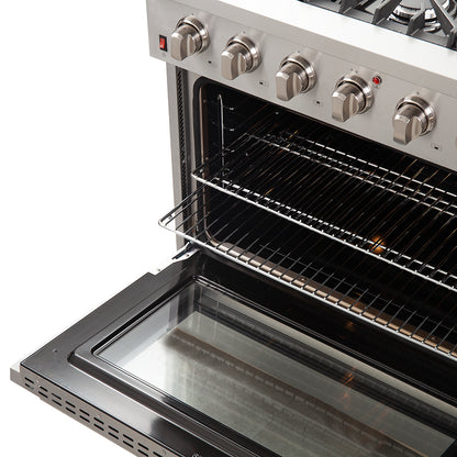 FORNO Premium 3-Piece Kitchen Bundle - Galiano 36" Gas Range, 36" French Door Refrigerator, 24" Built-In Dishwasher - FBDL-004-01CAUS - Forno Appliances