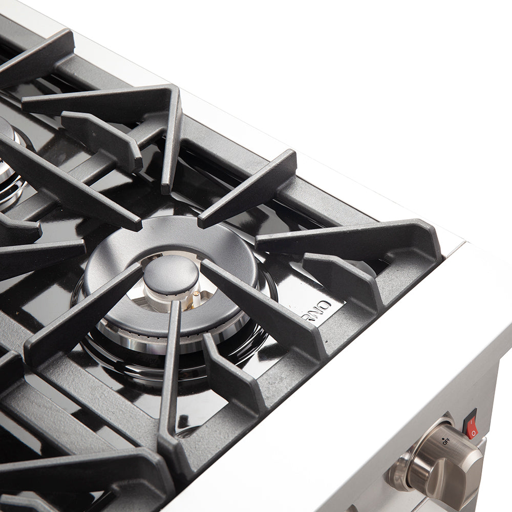 Forno Galiano 36-Inch Freestanding Gas Range, Stainless Steel, 6 Burners, Energy Efficient - Forno Appliances