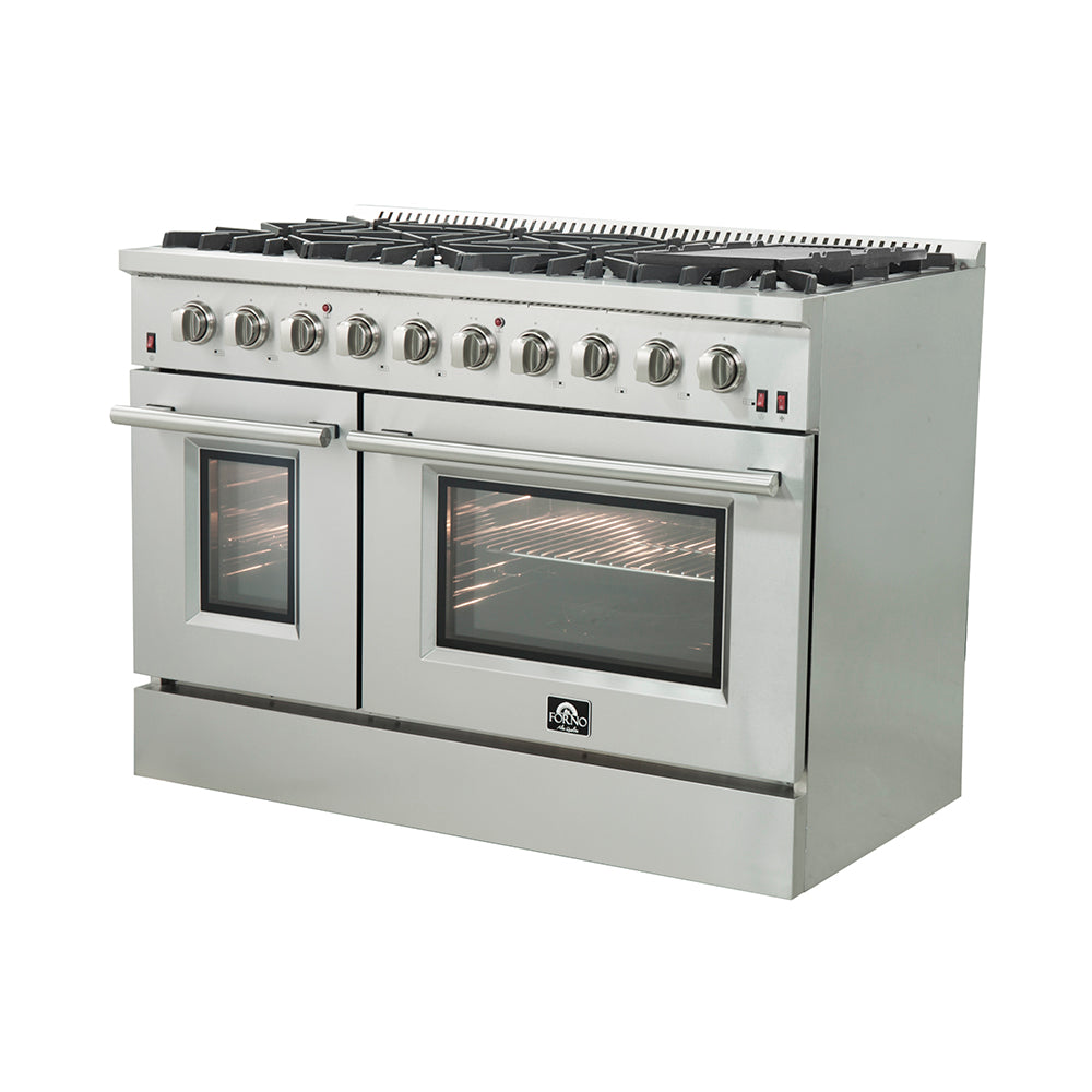 FORNO Ensemble cuisine Premium 2 pièces - cuisinière à gaz Galiano 48" , réfrigérateur côte à côte 60" - FBDL-005-01CAUS - Forno Appliances