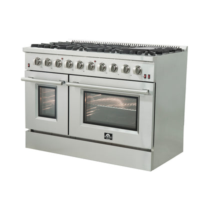 FORNO Ensemble cuisine Premium 2 pièces - cuisinière à gaz Galiano 48" , réfrigérateur côte à côte 60" - FBDL-005-01CAUS - Forno Appliances