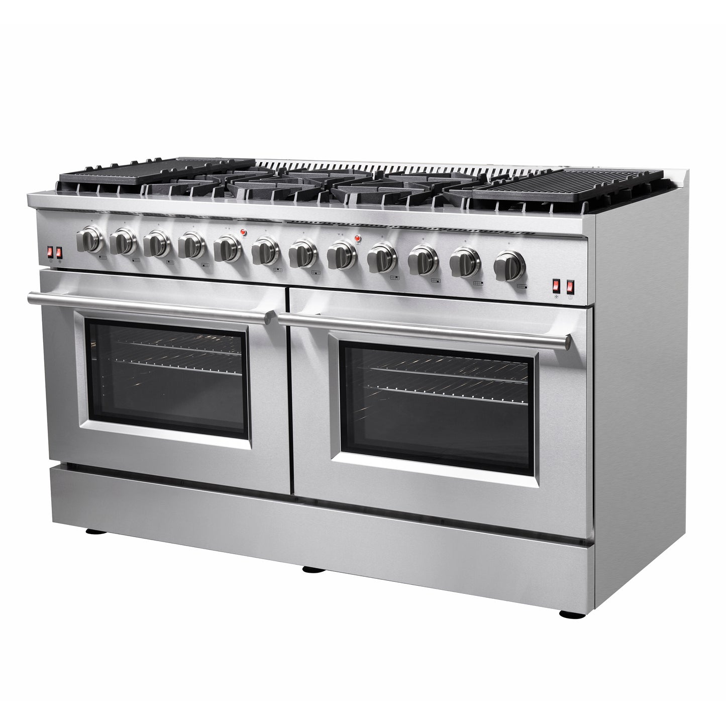 Cuisinière à gaz Forno Galiano 60 pouces pose libre, 10 brûleurs, double four, plaque de cuisson, économe en énergie - Forno Appliances