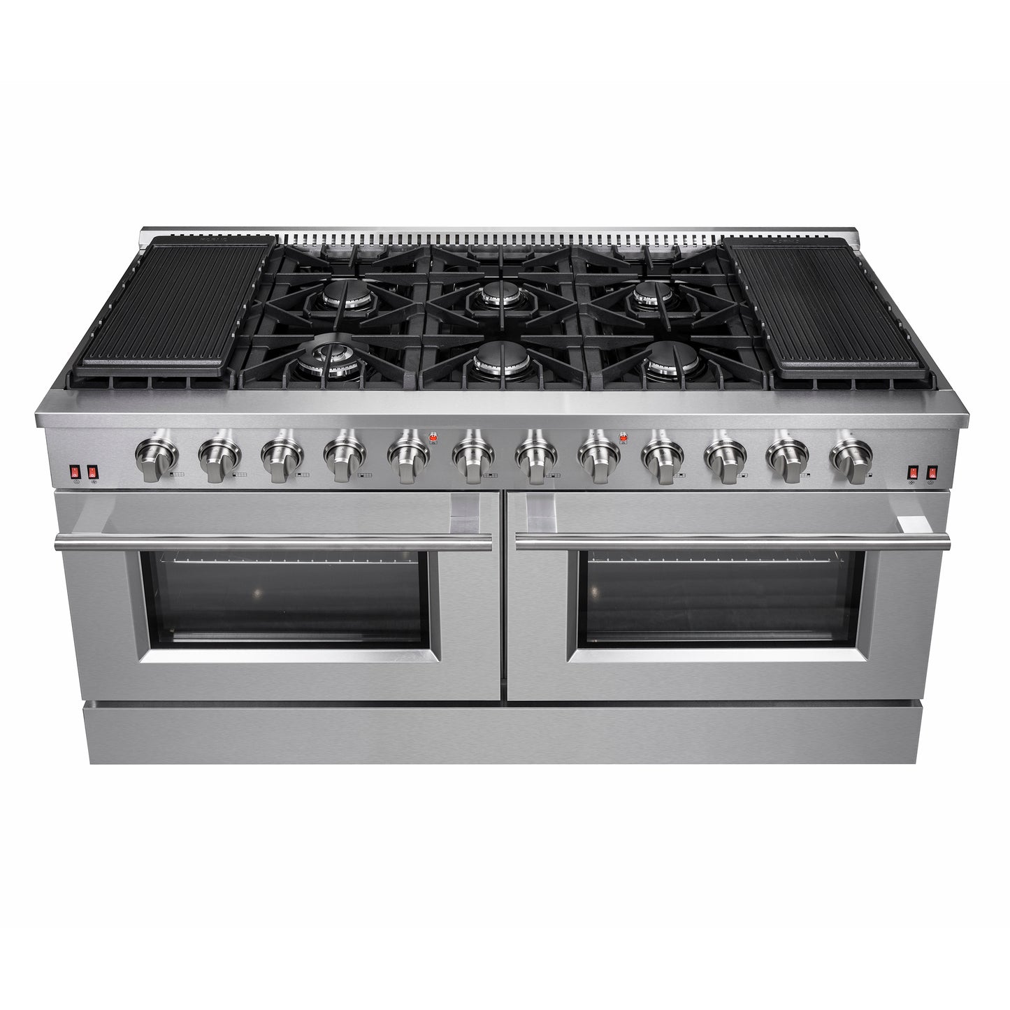 Forno Galiano cuisinière à gaz autoportante de 60 pouces, 10 brûleurs, double four, plaque chauffante, économe en énergie - Forno Appliances