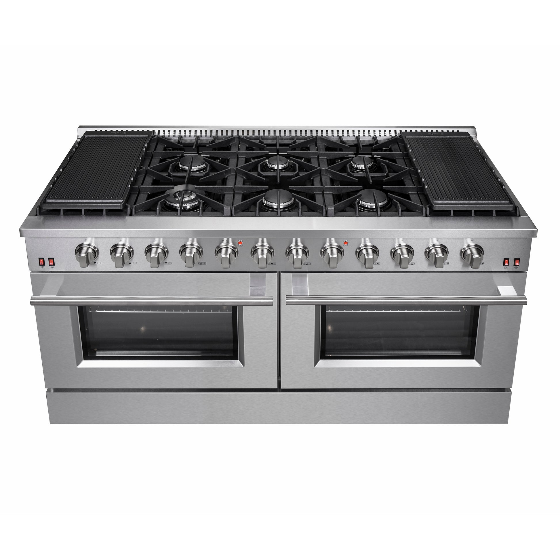 Forno Galiano cuisinière à gaz autoportante de 60 pouces, 10 brûleurs, double four, plaque chauffante, économe en énergie - Forno Appliances