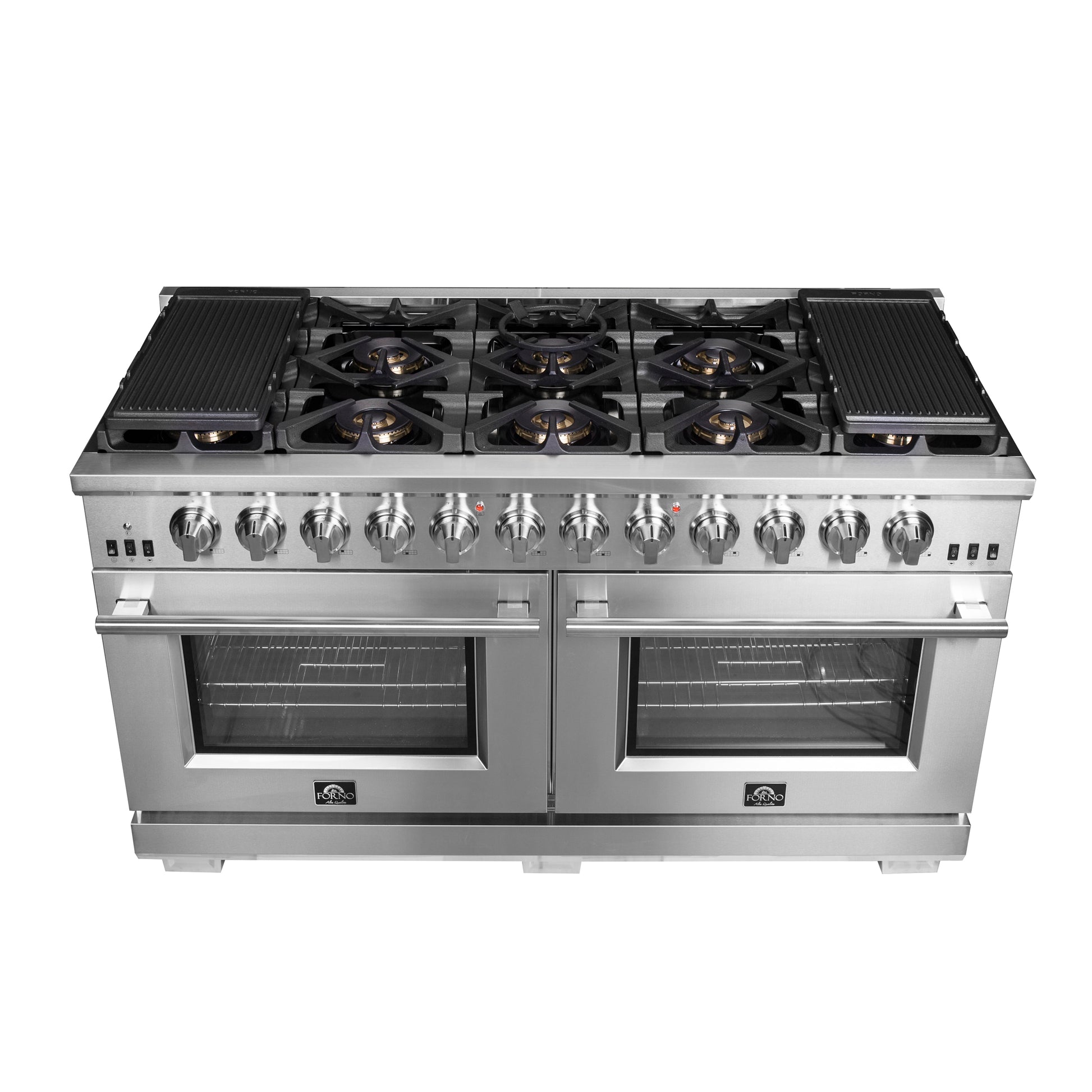 Cuisinière à gaz autonome Forno Capriasca 60 pouces, 10 brûleurs, four à convection véritable - Forno Appliances