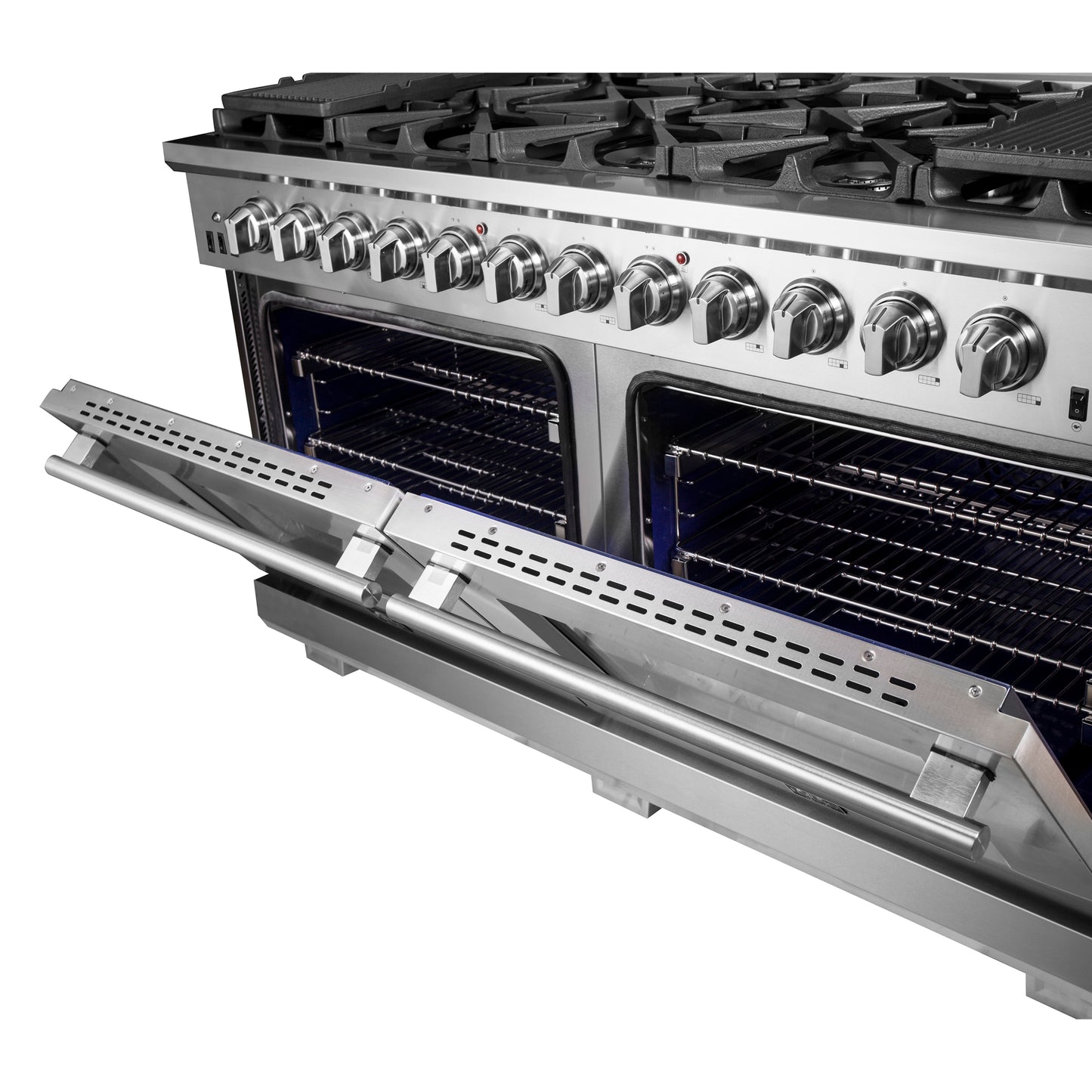 Cuisinière à gaz autoportante Forno Capriasca de 60 pouces, 10 brûleurs, four à convection réelle - Forno Appliances