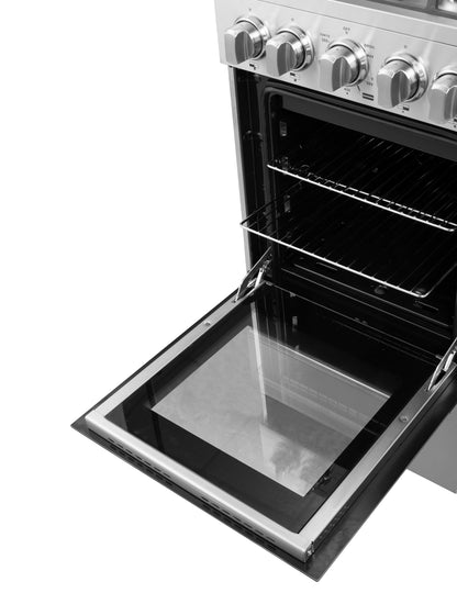 Cuisinière à gaz autoportante Forno Lamazze de 20 pouces, conception compacte, économe en énergie